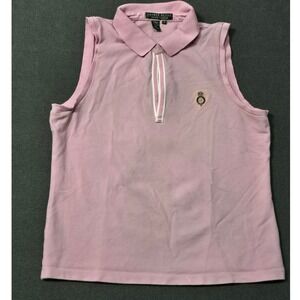 Lauren Active Ralph Lauren Pink Sleeveless Polo Shirt Women's Size M